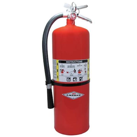 Fire Extinguisher, Class ABC, UL Rating 10A:120B:C, Rechargeable. 20 lb capacity, 21 ft Range MPN:A411
