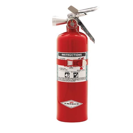 Fire Extinguisher, 5 lb Capacity, Class BC, UL Rating5B:C, Halotron 9 sec, Discharge Time: MPN:B386T