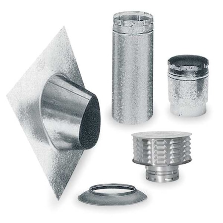 Gas Vent Pipe Kit, Snap Lock, Smooth, 90 Degrees MPN:5EK