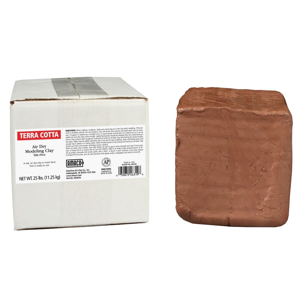 AMACO Air Dry Clay, Terra Cotta, 25 Lb MPN:AMA46319S