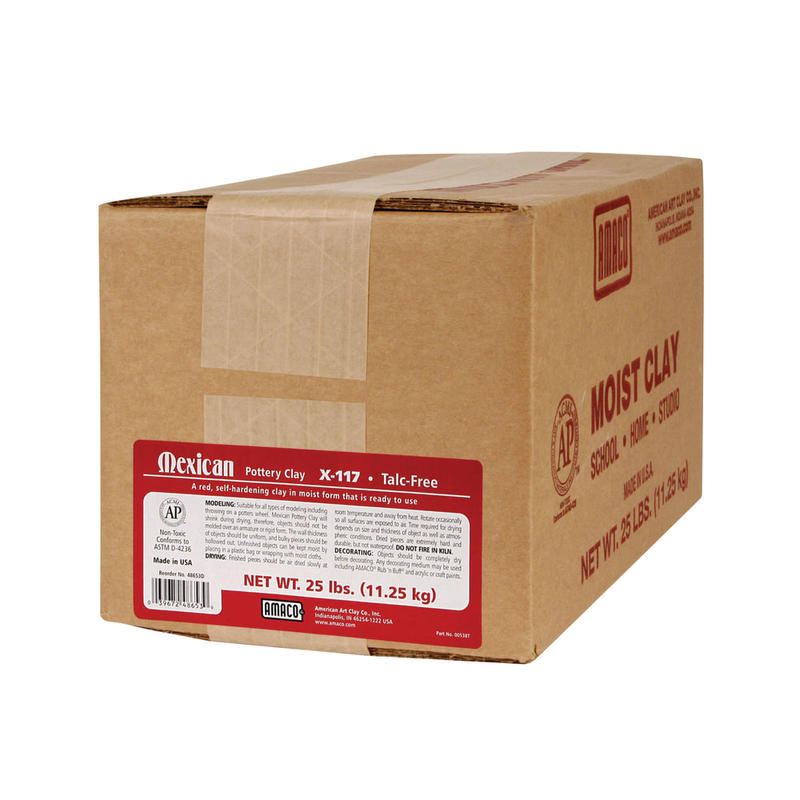 AMACO Mexican Pottery Self-Hardening Clay, 25 Lb Box, Terra Cotta MPN:AMA48653D