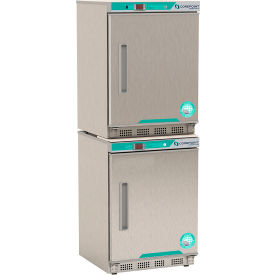 CorePoint Scientific White Diamond Refrigerator & Freezer Combo 9 Cu.Ft Stainless Steel PRF092SSS-0