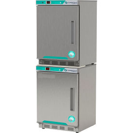 CorePoint Scientific White Diamond Refrigerator & Freezer Combo 9 CuFt Stainless Steel Left Hinge PRF092SSSLH-0