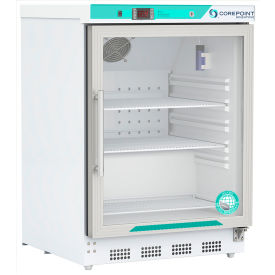 CorePoint Scientific White Diamond Built-In Undercounter Refrigerator 4.6 CuFtGlass/Right Hinge PR051WWG-0