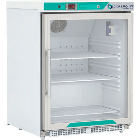 CorePoint Scientific White Diamond Built-In ADA Undercounter Refrigerator4.6 CuFt Glass/Rt Hinge PR051WWGADA-0