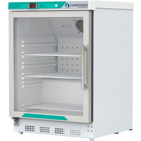 CorePoint Scientific White Diamond Built-In Undercounter Refrigerator 4.6 CuFt Glass/Left Hinge PR051WWGLH-0
