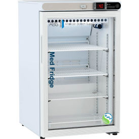 American Biotech Supply Pharmacy Undercounter Freestanding Refrigerator 2.5 Cu. Ft Cap. Glass Door PH-ABT-NSF-UCFS-0204G