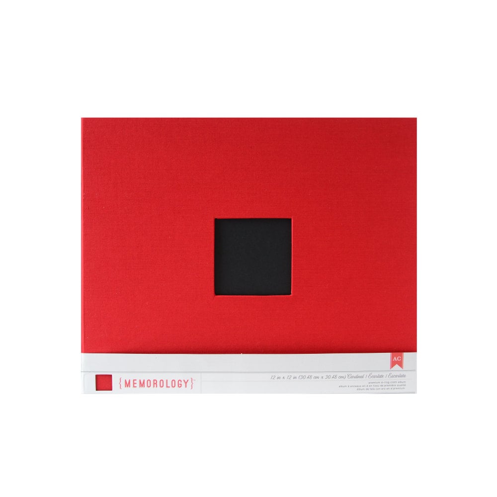 American Crafts D-Ring Album, 12in x 12in, Cardinal, Cloth MPN:76028