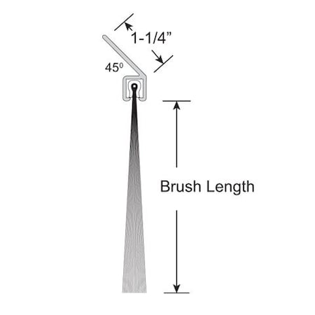 Brushseal, Polyp., 1-1/4-in x 45 Degree Holder, 1-1/2-in Brush, 94-in. MPN:BP4125-94