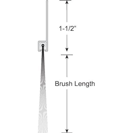 Brushseal, Polyp., 1-1/2-in Straight Holder, 3-in Brush, 94-in. MPN:BPS153-94