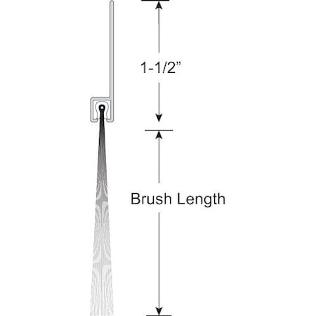 Brushseal, Polyp., 1-1/2-in Straight Holder, 1-1/2-in Brush, 94-in. MPN:BPS155-94