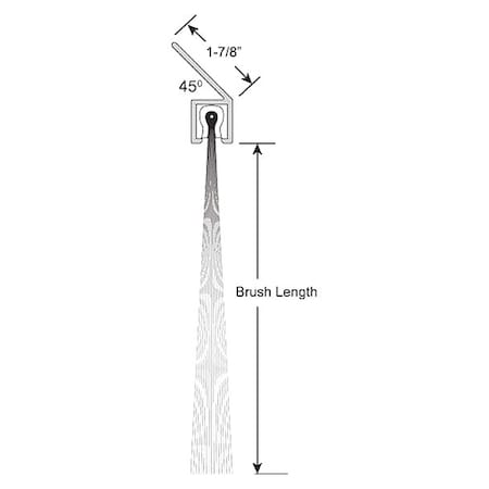 Brush Seal, Nylon, 3 in L, 12 ft W, Black MPN:BN41783-12