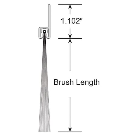 Brush Seal, Nylon, 1.5 in L, 10 ft W, Black MPN:BNS118150-10