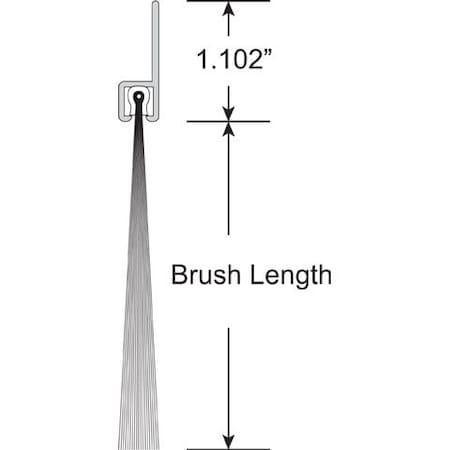 Brushseal, SD, Nylon, 1-1/8-in Straight Holder, 1-1/2-in Brush, 12-ft. MPN:BNS118150-12