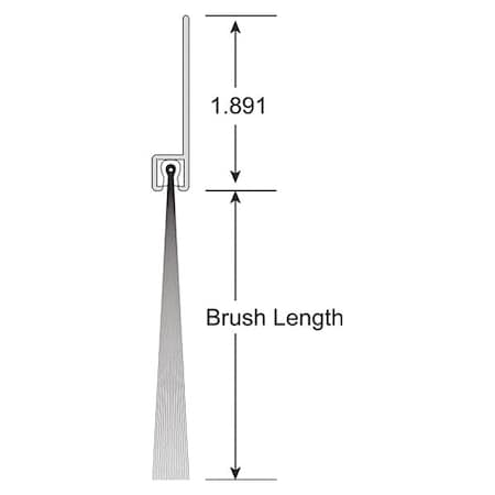 Brush Seal, Nylon, 2 in L, 12 ft W, Black MPN:BNS22-12