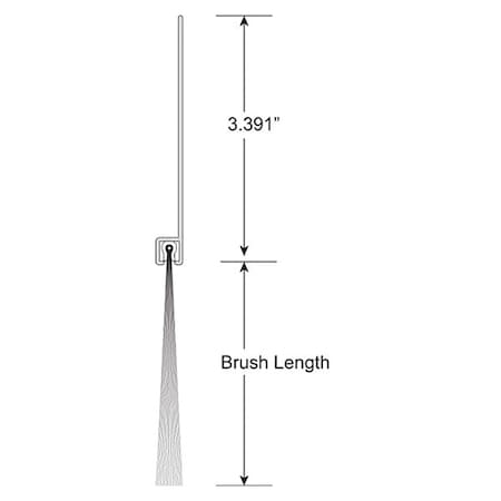 Brush Seal, Nylon, 3 in L, 10 ft W, Black MPN:BNS3383-10