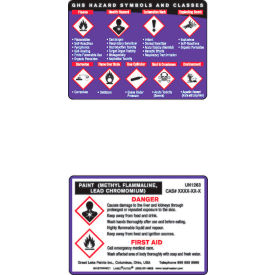 LabelMaster® GHS Label Wallet Cards Laminated Paper Purple/White/Black Pack of 25 GHISTRNWC1