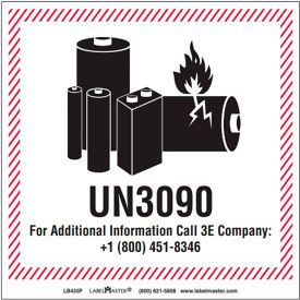 LabelMaster® Lithium Battery Handling Paper Mark Red/White/Black 500 Labels/Roll LB435P-00059828