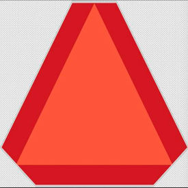 LabelMaster® Slow Moving Vehicle Signplastic Sign with Reflector Orange/Red SMV998