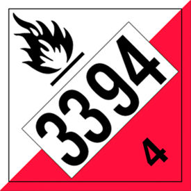 LabelMaster® Custom 4-Digit Spontaneous Combustible Imprinted Vinyl Placards Pack of 25 ZEZP21-3394