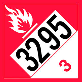 LabelMaster® Custom 4-Digit Combustible Liquid E-Z Peel Vinyl Red/White ZEZP9-3295