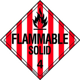 LabelMaster® Hazard Class 4 Flammable Solid Worded Placard 10-3/4