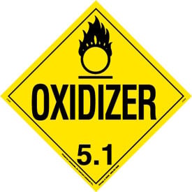 LabelMaster® Hazard Class 5.1 Oxidizer Worded Placard 10-3/4