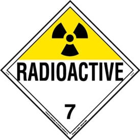 LabelMaster® Radioactive Worded Placard 10-3/4