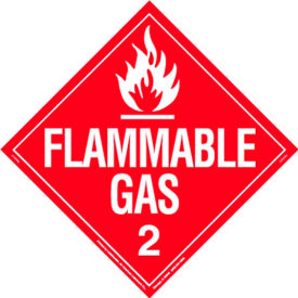LabelMaster® Flammable Gas Placard Worded 10-3/4