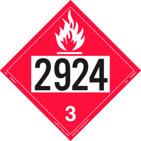LabelMaster® Flammable Liquid Placard UN 2924 10-3/4