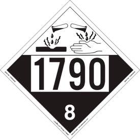 LabelMaster® Corrosive Placard UN 1790 10-3/4