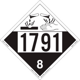 LabelMaster® Corrosive Placard UN 1791 10-3/4