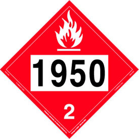 LabelMaster® Flammable Gas Placard UN 1950 10-3/4