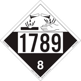 LabelMaster® Corrosive Placard UN 1789 10-3/4