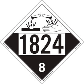 LabelMaster® Corrosive Placard UN 1824 10-3/4