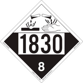 LabelMaster® Corrosive Placard UN 1830 10-3/4