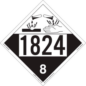 LabelMaster® Corrosive Placard UN 1824 10-3/4