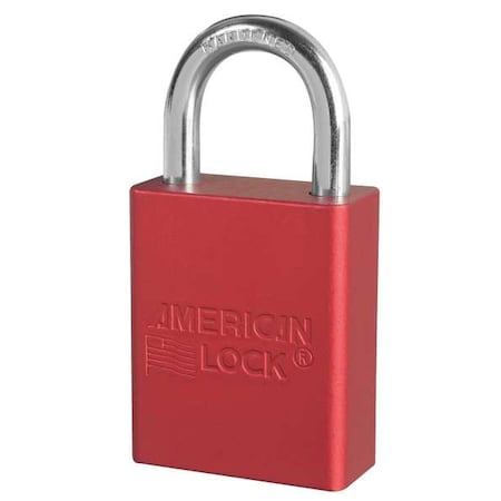 Lockout Padlock, Keyed Alike, Aluminum, Red, 1 in Shackle Height, 1 1/2 in Body Width, 6 PK MPN:A1105KAS6RED