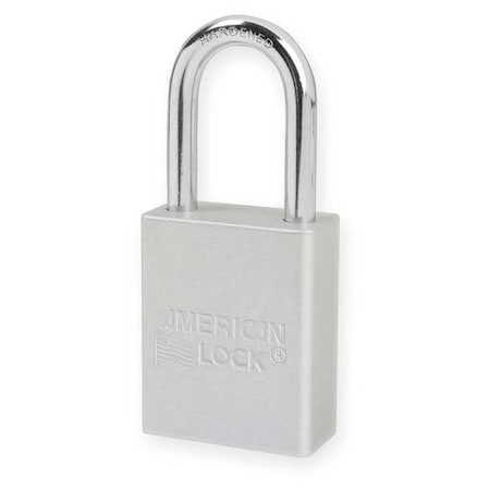 Lockout Padlock, Keyed Different, Anodized Aluminum, 1 1/2 in Shackle, Includes 2 Keys, Silver MPN:A1106CLR