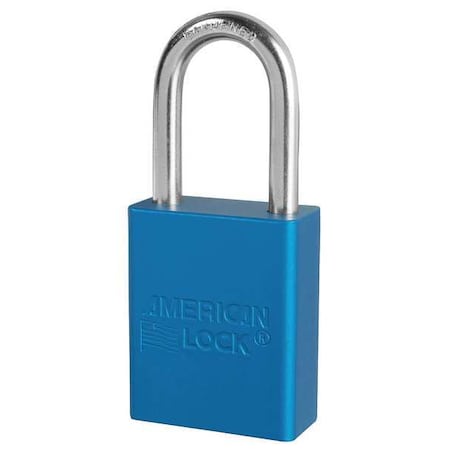 Lockout Padlock, Keyed Alike, Aluminum, Blue, 1 1/2 in Shackle Height, 1 1/2 in Body Width, 3 PK MPN:A1106KAS3BLU