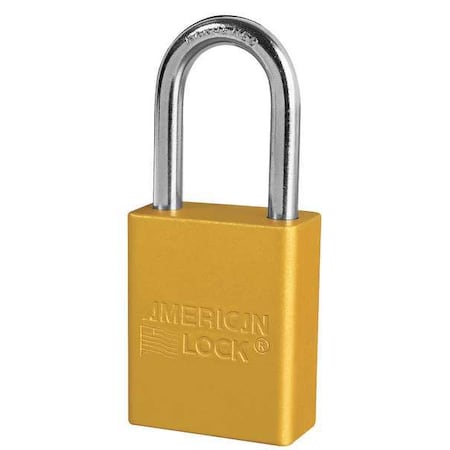 Lockout Padlock, Keyed Alike, Aluminum, Yellow, 1 1/2 in Shackle Height, 1 1/2 in Body Width, 3 PK MPN:A1106KAS3YLW