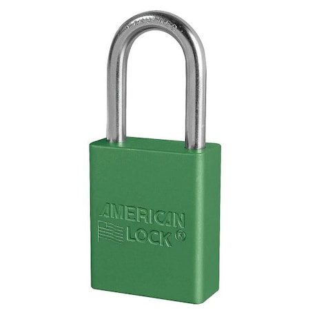 Lockout Padlock, Keyed Alike, Aluminum, Green, 1 1/2 in Shackle Height, 1 1/2 in Body Width, 6 PK MPN:A1106KAS6GRN