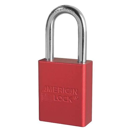 Anodized Aluminum Lockout Padlock, 1-1/2 in Wide with 1-1/2 in Tall Shackle, Red, PK6 MPN:A1106KAS6RED