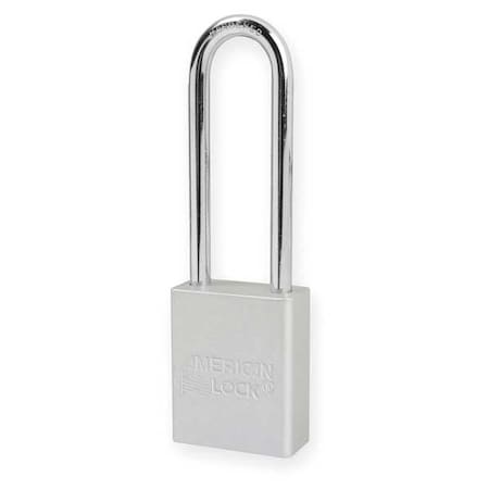 Lockout Padlock, Keyed Alike, Aluminum, Silver, 3 in Shackle Height, 1 1/2 in Body Width MPN:A1107KACLR