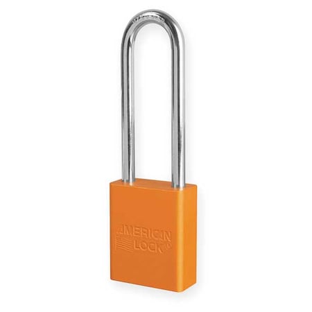 Lockout Padlock, Keyed Alike, Aluminum, Orange, 3 in Shackle Height, 1 1/2 in Body Width MPN:A1107KAORJ