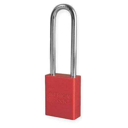 Lockout Padlock, Keyed Alike, Aluminum, Red, 3 in Shackle Height, 1 1/2 in Body Width MPN:A1107KARED