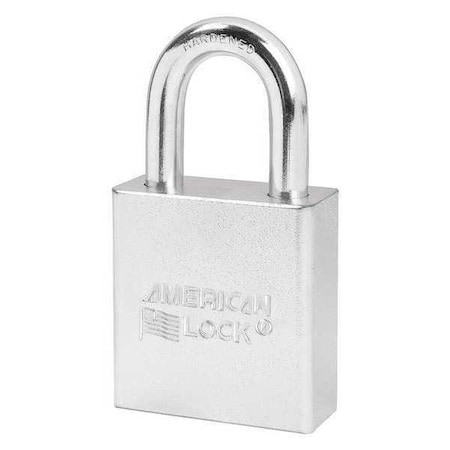 Solid Steel Padlock Satin Chrome Fini MPN:A5200