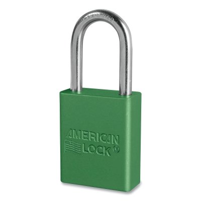 Grn Alum Safety Pl w/11/2IN Shckl Key Retaining MPN:S1106GRN