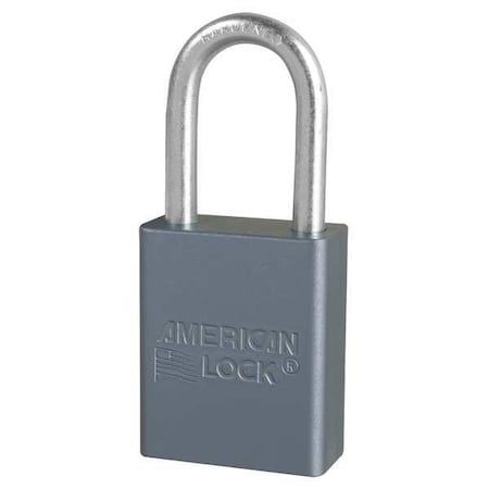 Padlock, Keyed Different, Long Shackle, Rectangular Aluminum Body, Hardened Steel Shackle, 3/4 in W MPN:A31