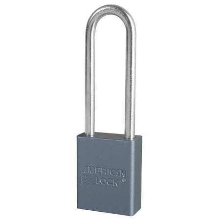 Padlock, Keyed Different, Long Shackle, Rectangular Aluminum Body, Hardened Steel Shackle, 3/4 in W MPN:A32